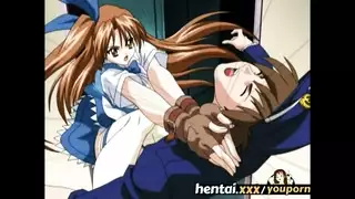 مراهق ومراهقة صغيرين مع سيدة سحاقية سادية